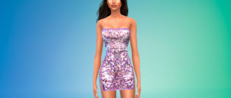 Платье с пайетками для Симс 4 – фото 1