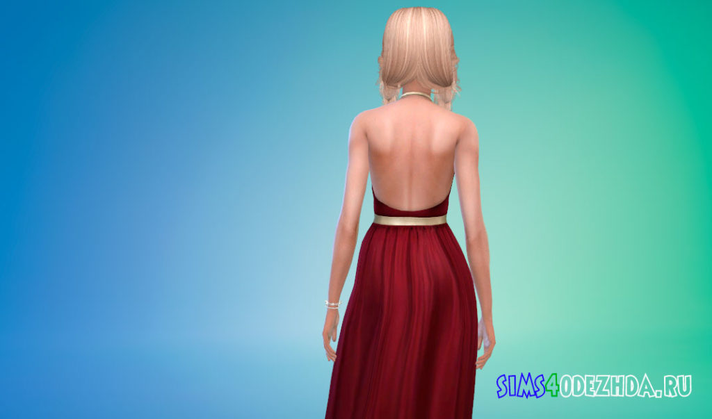 Платье с треугольным вырезом для Симс 4 – фото 3
