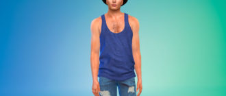 Простая хлопковая майка для Симс 4 – фото 1