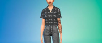 Простая заправленная рубашка для Симс 4 – фото 1