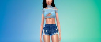 Прозрачный женский топ для Симс 4 – фото 1