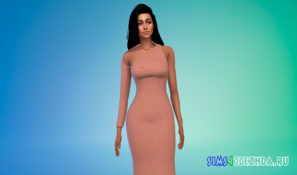 Сексуальное длинное платье для Симс 4 – фото 2