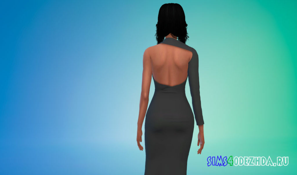 Сексуальное длинное платье для Симс 4 – фото 3