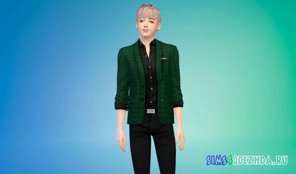 Современный и элегантный пиджак с рубашкой для Симс 4 – фото 3