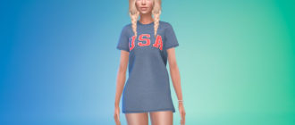 Стильное платье-футболка для Симс 4 – фото 1