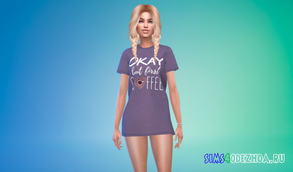 Стильное платье-футболка для Симс 4 – фото 3