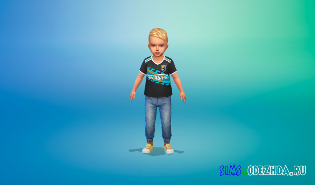 Стильные джинсы для малышей для Симс 4 – фото 2