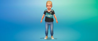 Стильные джинсы для малышей для Симс 4 – фото 2