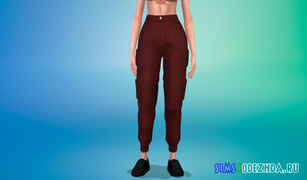 Стильные женские брюки карго для Симс 4 – фото 2