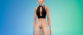 Стильный топ без рукавов для Симс 4 – фото 1