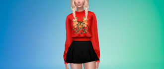 Свитшот с принтами для Симс 4 – фото 1