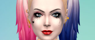 Тени для век Харли Квинн с сердцем для Симс 4 – фото