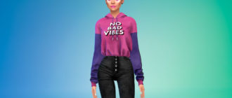 Толстовка No bad vibes для Симс 4 – фото 1