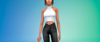 Топ с узлом сзади для Симс 4 – фото 1