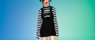 Вельветовое платье для Симс 4 – фото 1