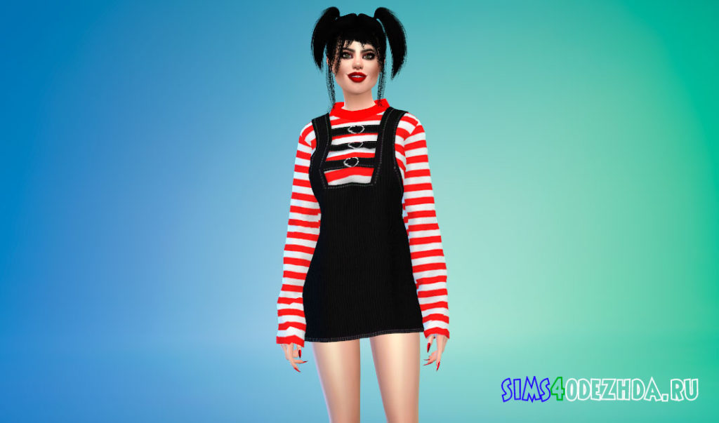 Вельветовое платье для Симс 4 – фото 3