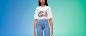 Заправленная футболка с короткими рукавами для Симс 4 – фото 1