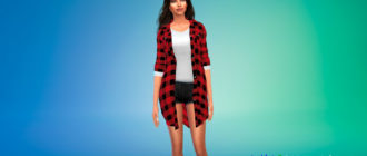 Длинные фланелевые рубашки для Симс 4 – фото 1