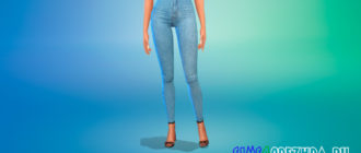 Джинсы-скинни без карманов для Симс 4 – фото 1