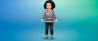 Худи для девочек малышей для Симс 4 – фото 1