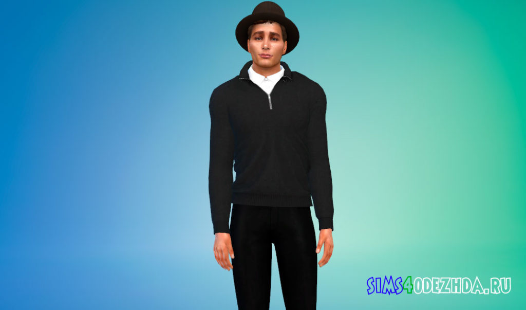 Кашемировый свитер с рубашкой для Симс 4 – фото 2