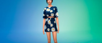 Короткое платье из двух частей для Симс 4 – фото 1