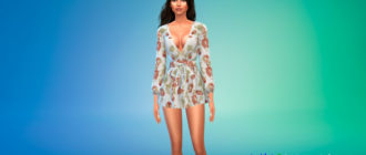 Красивое мини-платье с узлом для Симс 4 – фото 1