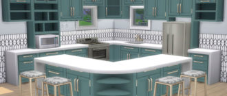 Кухня-Simmer-Down-Kitchen-Counter-Set-для-Симс-4-–-фото-1