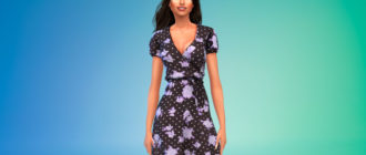 Легкое платье-миди для Симс 4 – фото 1