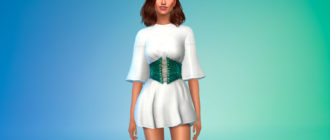 Мини-платье с корсетом для девушек для Симс 4 – фото 1