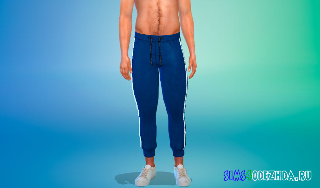 Мужские модные штаны в полоску для Симс 4 – фото 2
