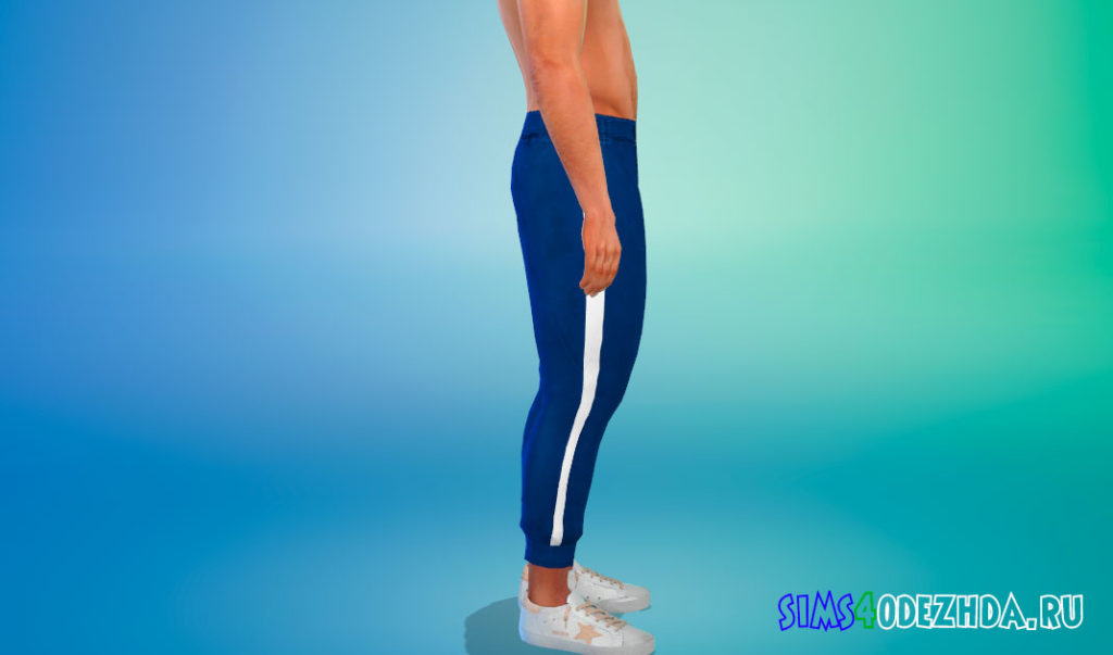 Мужские модные штаны в полоску для Симс 4 – фото 3