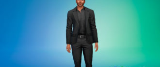 Мужской приталенный костюм для Симс 4 – фото 1