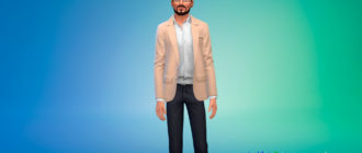 Мужской расстегнутый пиджак для Симс 4 – фото 1