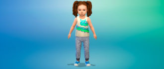 Пижамные штаны для малышей для Симс 4 – фото 1