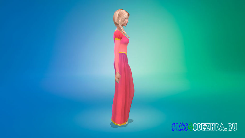 Платье Рапунцель для Симс 4 – фото 2