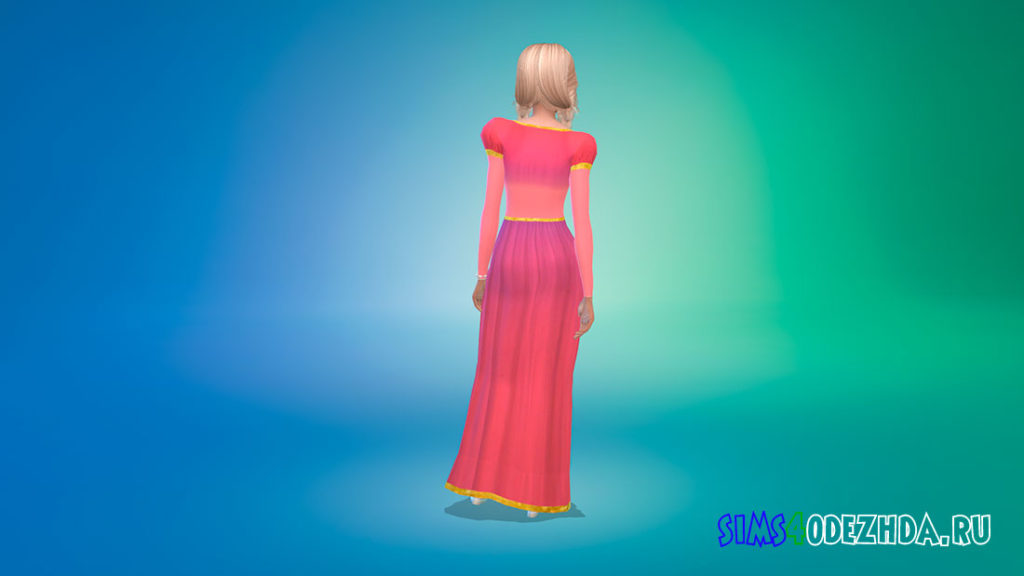 Платье Рапунцель для Симс 4 – фото 3