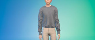 Простой заправленный шерстяной свитер для Симс 4 – фото 1