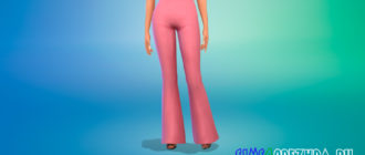 Расклешенные брюки с завышенной талией для Симс 4 – фото 1