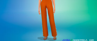 Штаны с жемчужными вставками для Симс 4 – фото 1