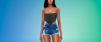 Топ в виде платка с завязкой на спине для Симс 4 – фото 1