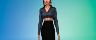 Укороченная рубашка для женщин для Симс 4 – фото 1