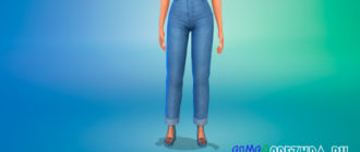 Укороченные джинсы в стиле Maxis Match для Симс 4 – фото 1