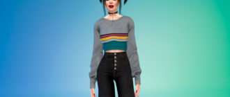 Укороченный свитер для женщин для Симс 4 – фото 1