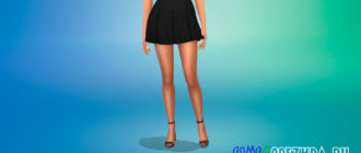 Высокая юбка со складками для Симс 4 – фото 1