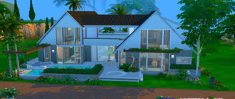 Загородный дом с 2 бассейнами для Симс 4 – фото