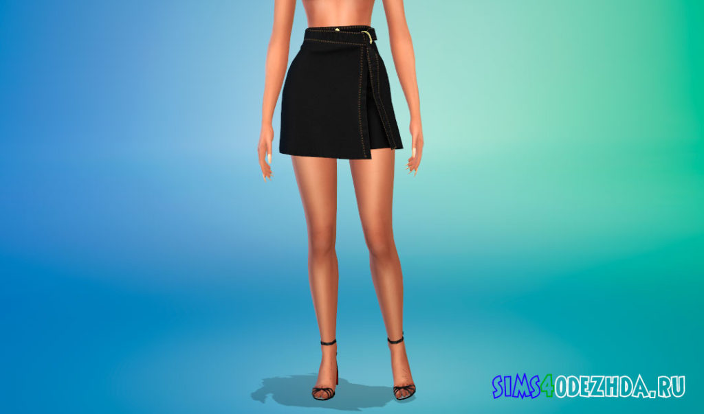 Женская джинсовая юбка для Симс 4 – фото 3