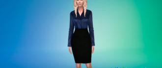 Женская шелковая рубашка для Симс 4 – фото 1