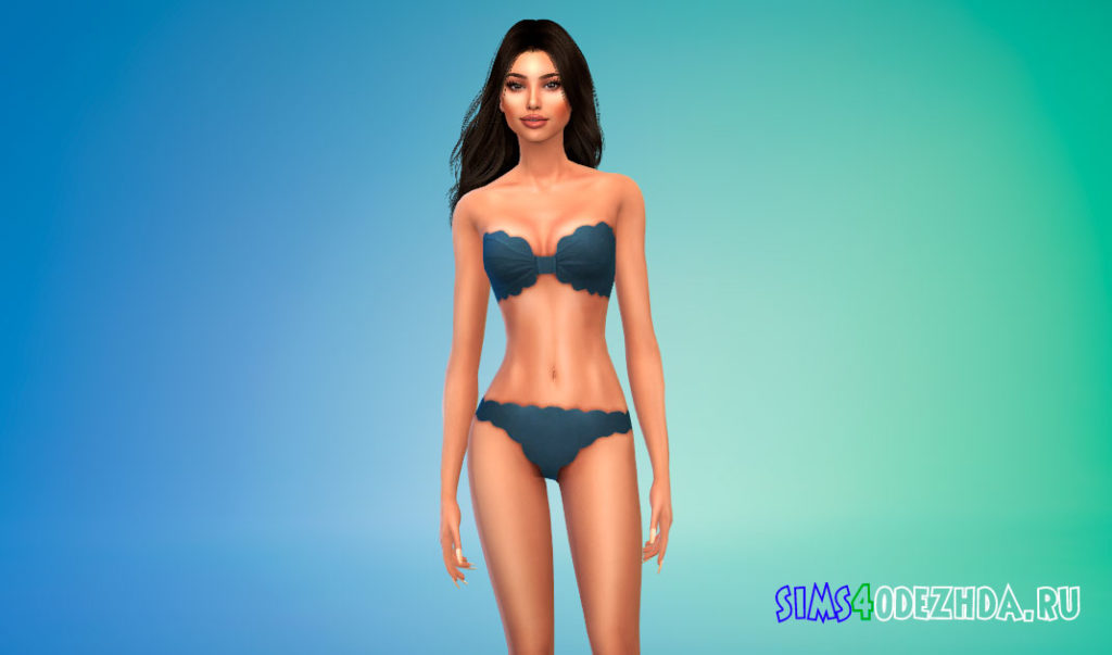 Женский купальник без бретелек для Симс 4 – фото 2