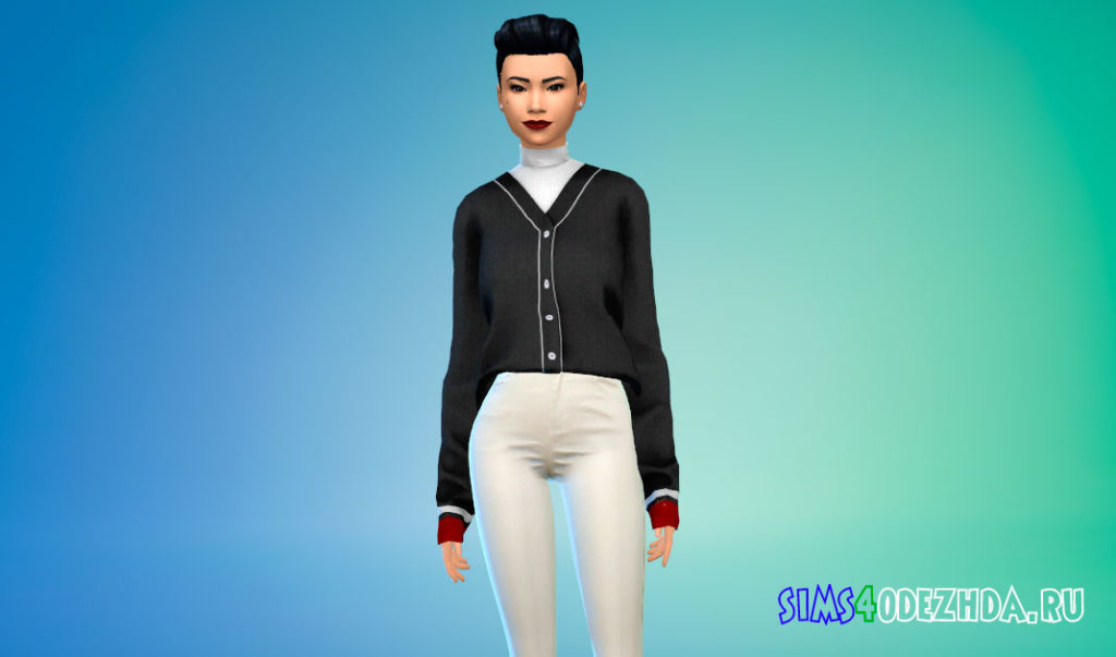 Женский заправленный свитер для Симс 4 – фото 2